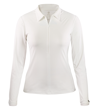 WOMEN Poloshirt long-sleeved "white"
