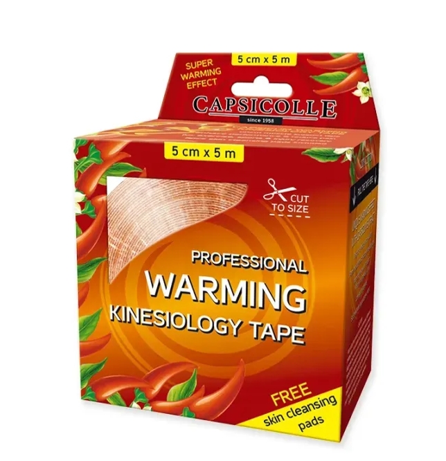 Capsicolle Wärmendes Kinesiologie-Tape 5 cm x 5m
