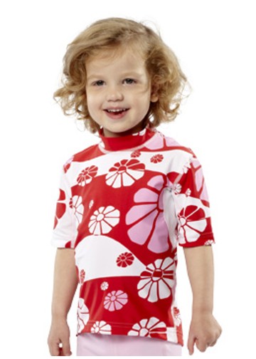 BABZ Kurzarmshirt mit Knopfleiste 'flowerpower