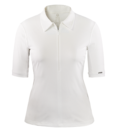 WOMEN Kurzarm-Poloshirt 'white'